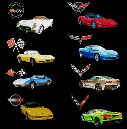 Corvette Car Collage C1-C8 Garage Banner