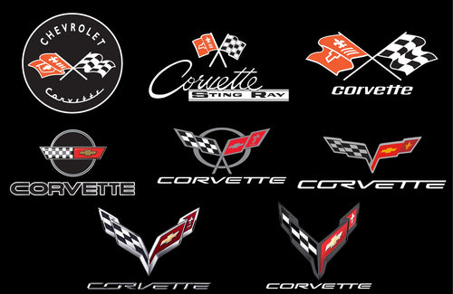Corvette C1-C8 EMBLEM Collage Garage Banner