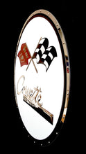 CORVETTE C2 Sting Ray CHROME EMBOSSED 22" ROUND METAL GARAGE SIGN