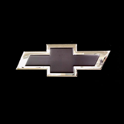 CHEVROLET BLACK BOWTIE EMBOSSED CHOME GARAGE SIGN