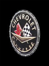 CORVETTE C1 BADGE CHROME EMBOSSED 22"  GARAGE SIGN