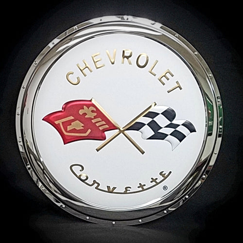 CORVETTE C2 BADGE CHROME EMBOSSED 22