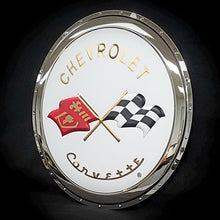CORVETTE C2 BADGE CHROME EMBOSSED 22"  GARAGE SIGN