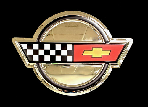 CORVETTE C4 BADGE CHROME EMBOSSED 22
